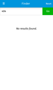 No results screen